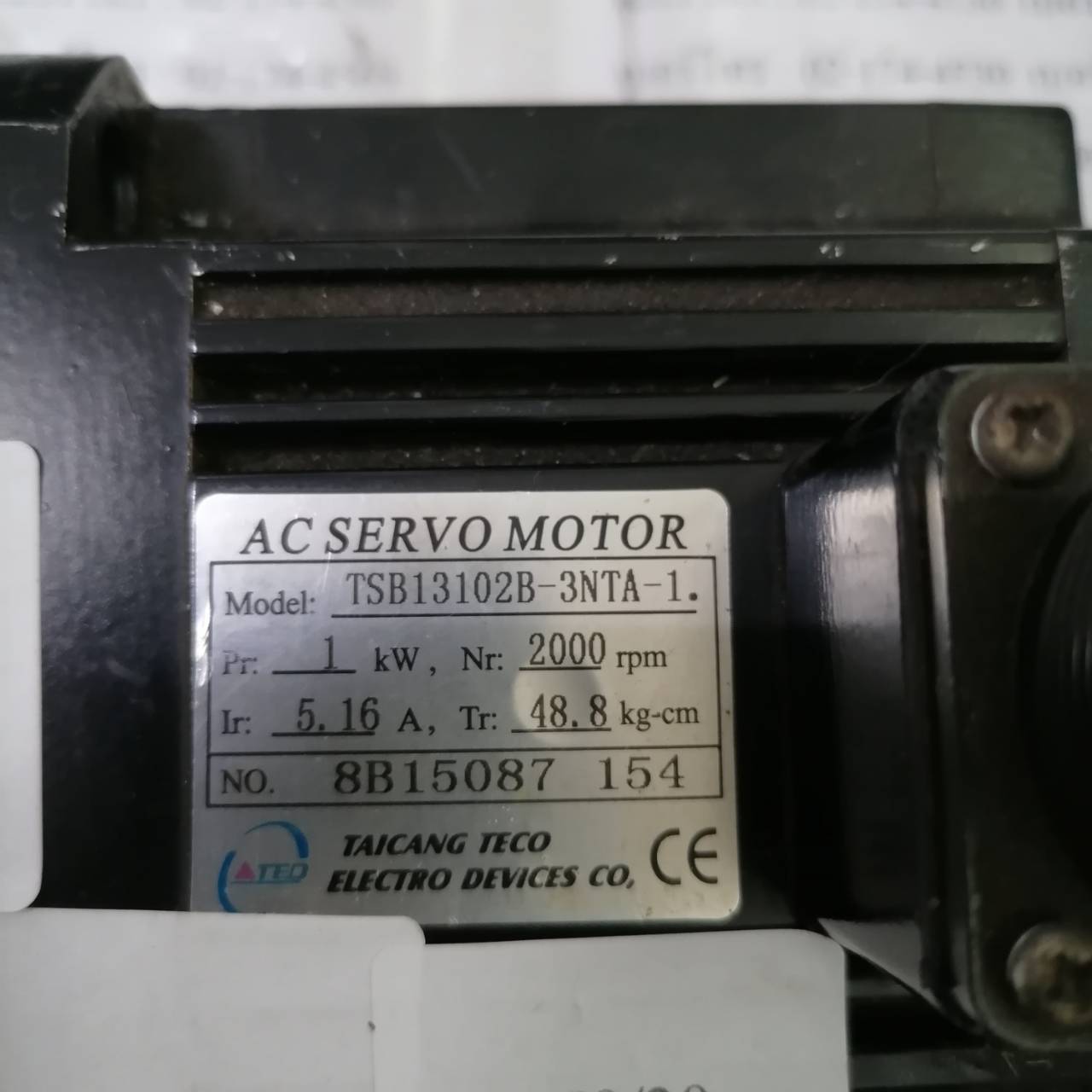 SERVO MOTOR " TECO " MODEL : TSB13102B-3NTA-1