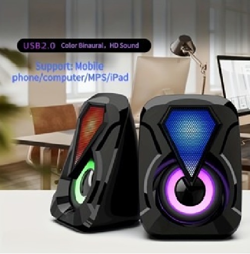 ลำโพง ลำโพงคอมพิวเตอร์ รุ่น RGB ลำโพงเบสหนักๆ เบสดีๆ ลำโพง ใช้งานได้กับโน๊ตบุ๊คแล็ปท็อป รุ่น E-1053