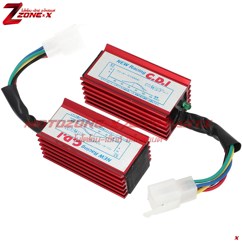 คอยส์จุดระเบิด Aluminum Red 5 Pin Racing AC Ignition CDI Box For 50cc 90cc 110cc 125cc 140cc 150cc 160cc Engine Chinese Pit Dirt Motor Bike อุปกรณ์เสริม เครื่องยนตร์ Part อะไหล่