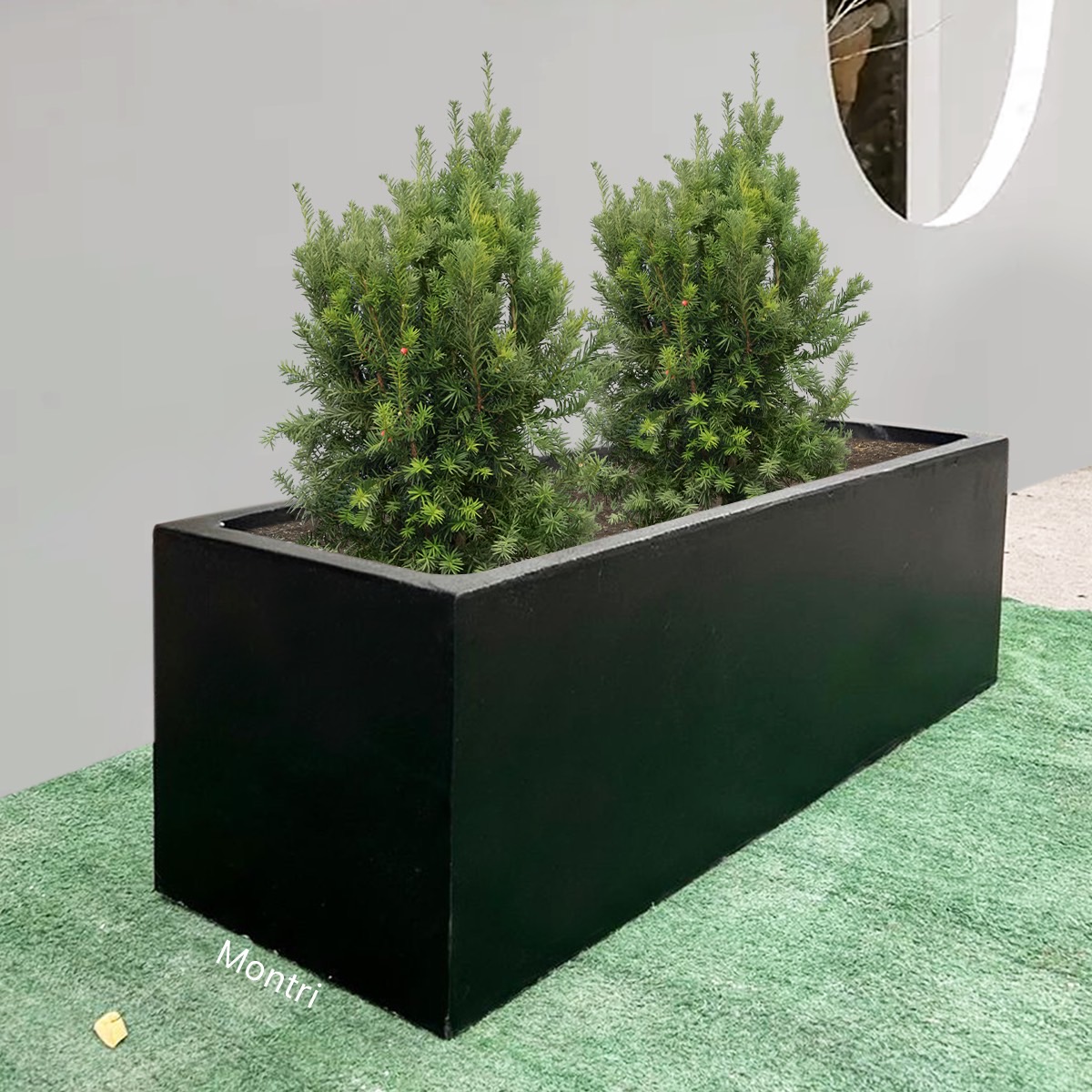 กระถางต้นไม้ กระถางทรงรางยาว จำนวน 10 ใบ ลงสีคุณภาพพร้อมเคลือบเงาสามารถวางได้ทั้งกลางแจ้งและในร่ม ขนาด 30*100* cm. วัสดุเป็นปูน