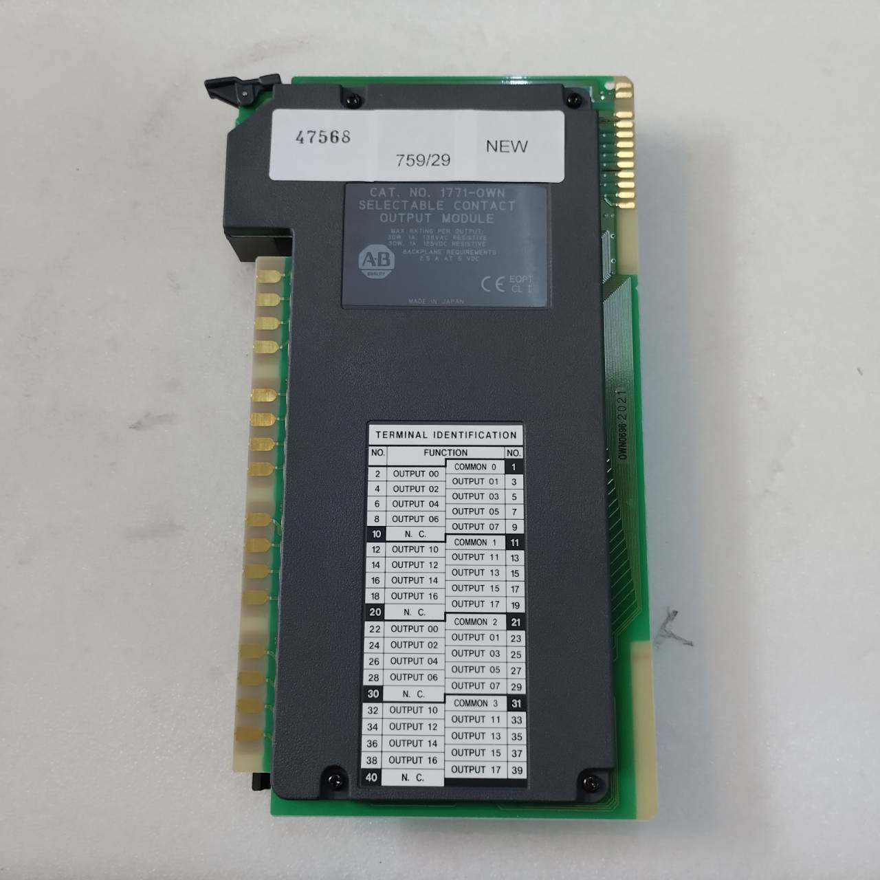 PLC " ALLEN-BRADLEY " MODEL : 1771-OWN