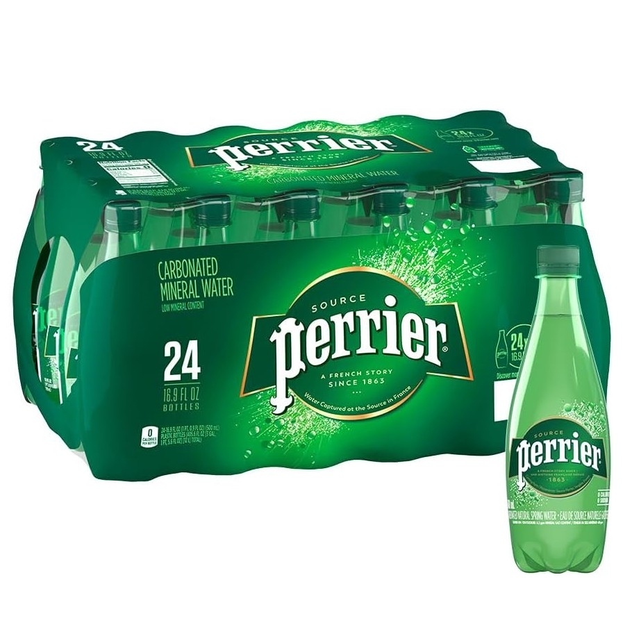 Perrier น้ำแร่ธรรมชาติอัดแก๊ส ความซ่าระดับพรีเมียมจากฝรั่งเศส 500 ml. ยกลัง (24 ขวด)