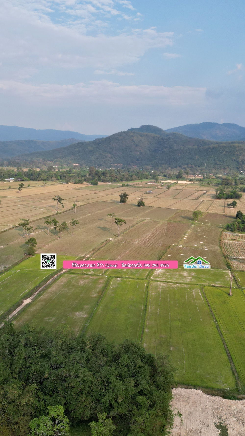 ที่ดินนครนายก วิวทุ่งนาต้นยางสวยๆ ขนาด 4 ไร่ ราคาไร่ละ 1.5 ล้าน ต.เขาเพิ่ม อ.บ้านนา จ.นครนายก