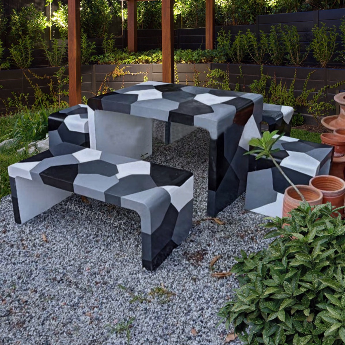 เก้าอี้ปูนซีเมนต์สไตล์ลอฟท์ รุ่น BigLoft Soldier ชุดโต๊ะลอฟท์