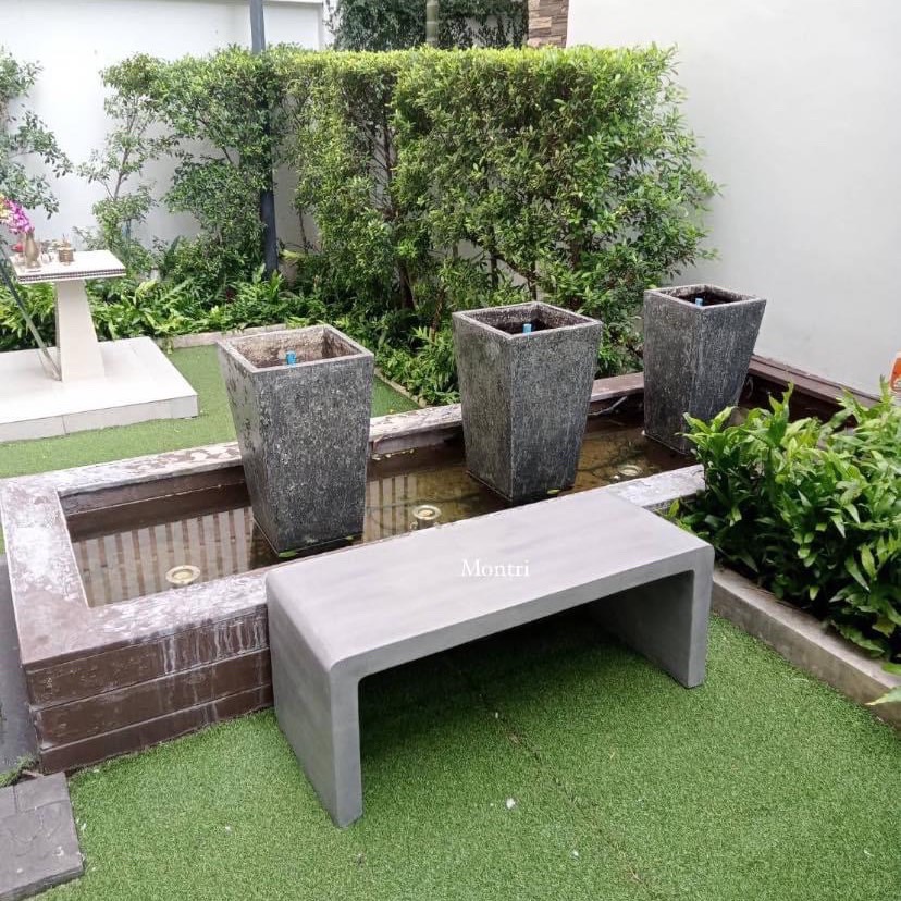 เก้าอี้คอนกรีต เก้าอี้สนามตัวยู เสริมเหล็กที่แข็งแรงและเหมาะสำหรับการตกแต่งสวน ความทนทานและการใช้งานได้ในระยะยาว