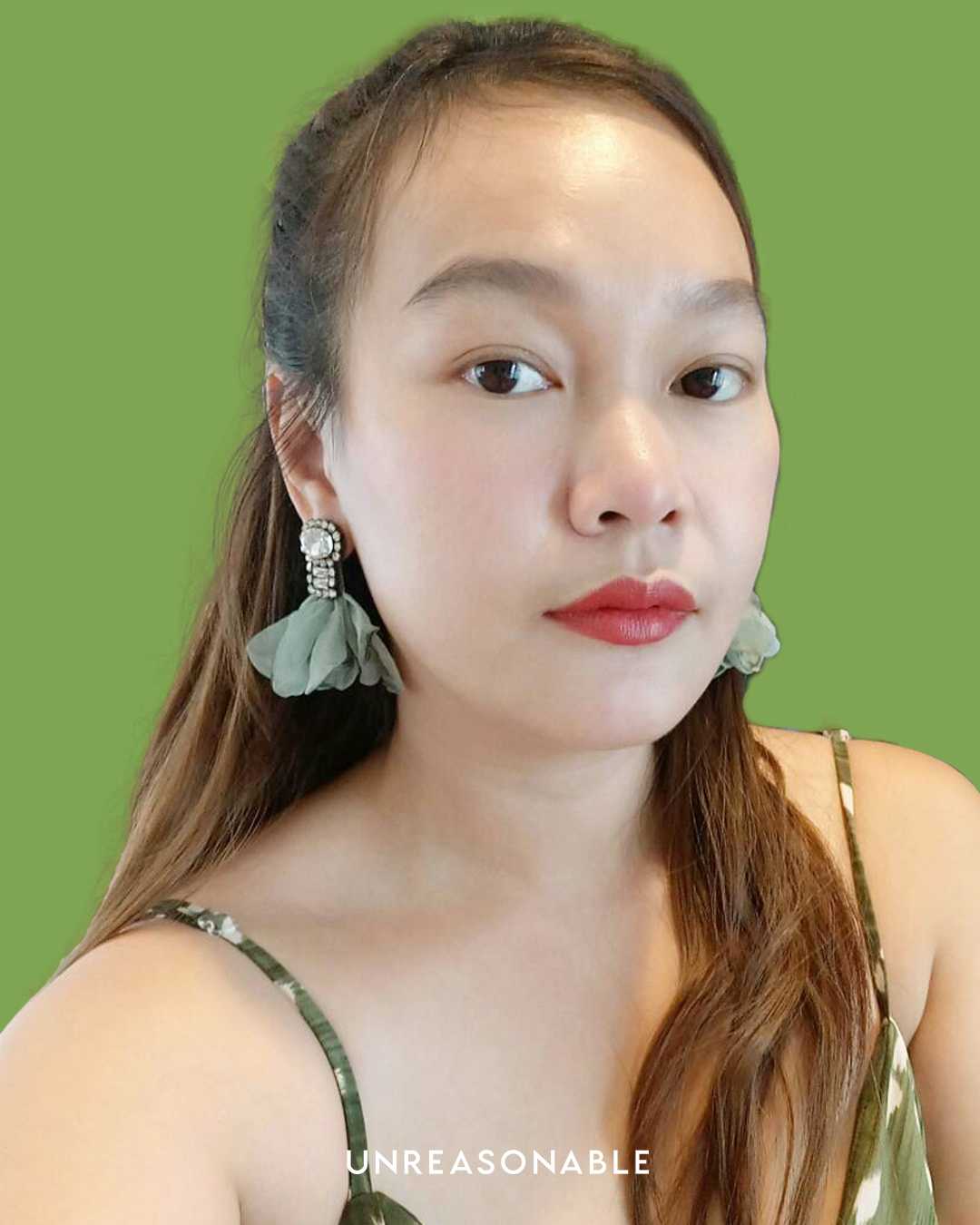 ต่างหู สีเขียว ต่างหูคลิป ต่างหูก้านเงินแท้ น้ำหนักเบา สวยใส่สบาย UA0717-02 Unreasonable Accessories