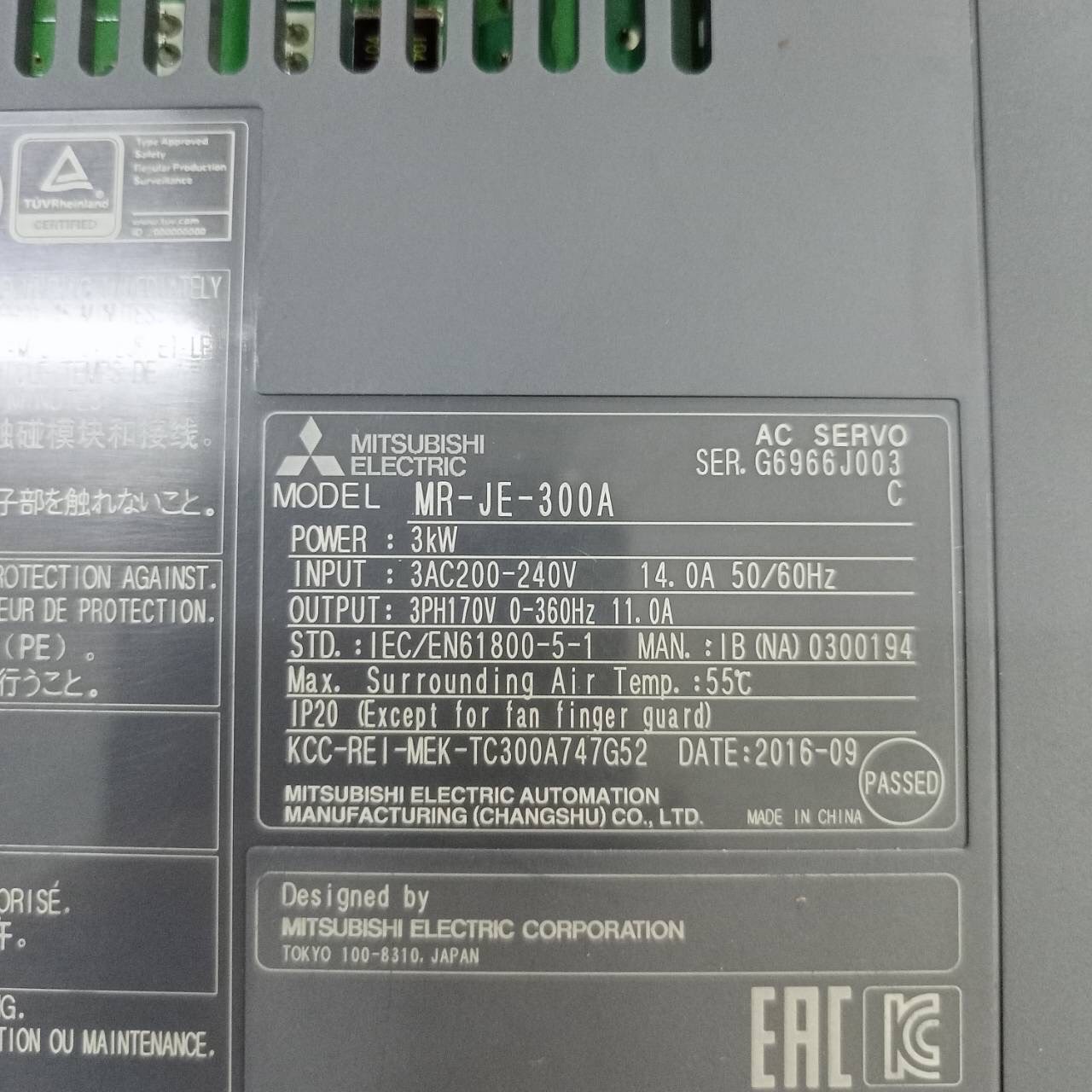 ขาย MR-JE-300A SERVO DRIVE "MITSUBISHI"