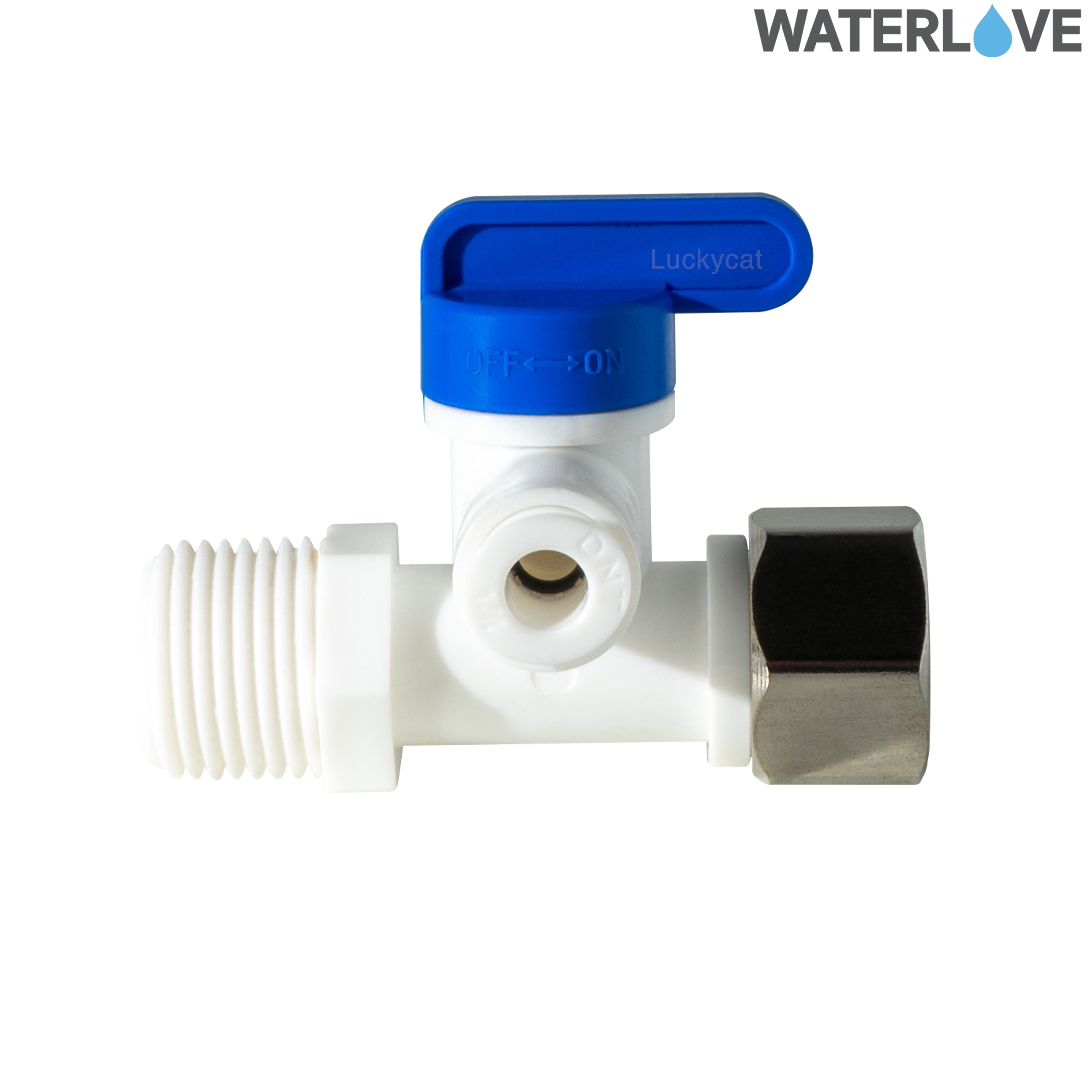 บอลวาล์ว 3 ทาง - เกลียวนอก 4 หุน เสียบสาย 2 หุน เกลียวใน 4หุน