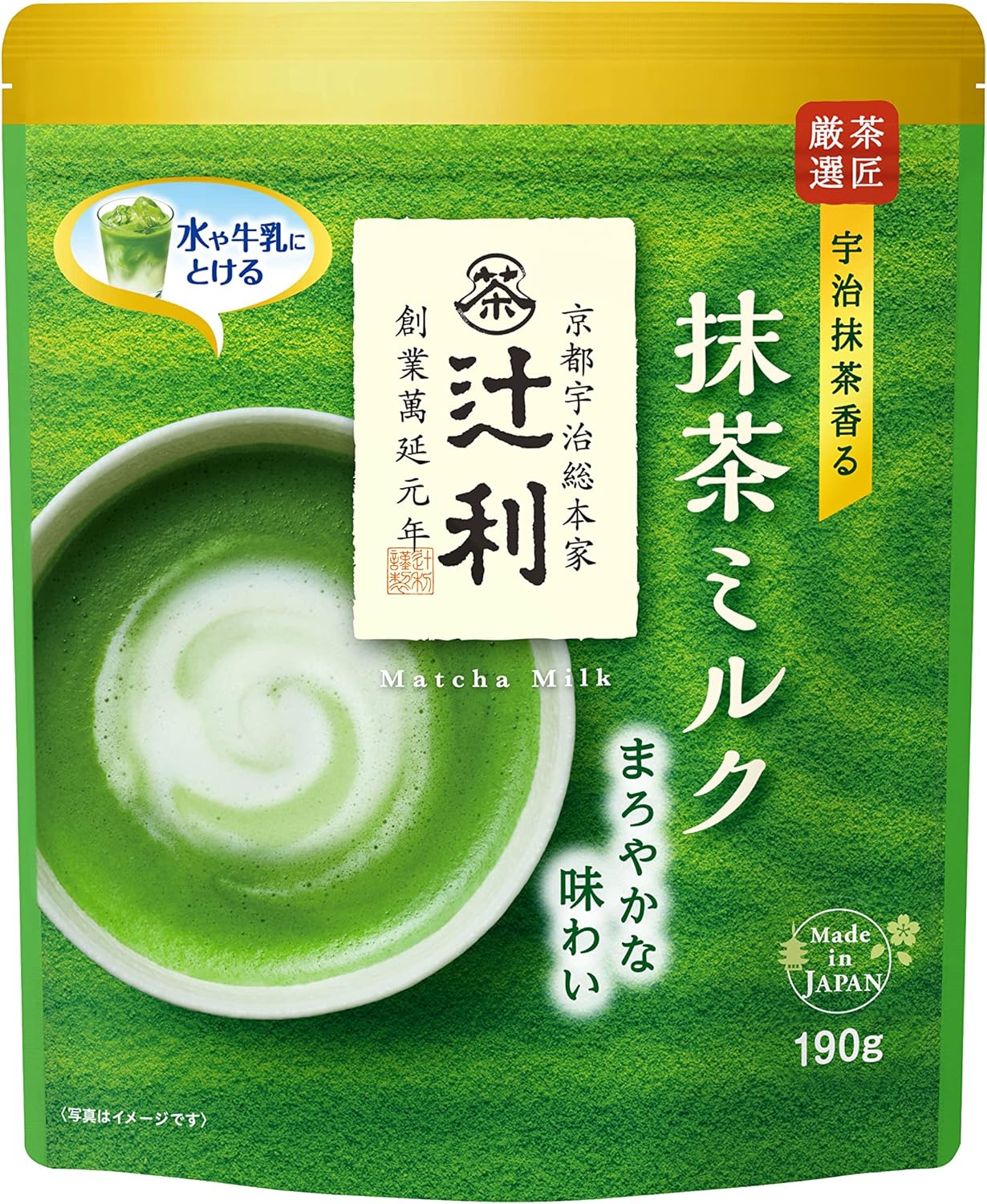 ผงชาเขียว Kataoka Tsujiri Matcha milk tea 190g