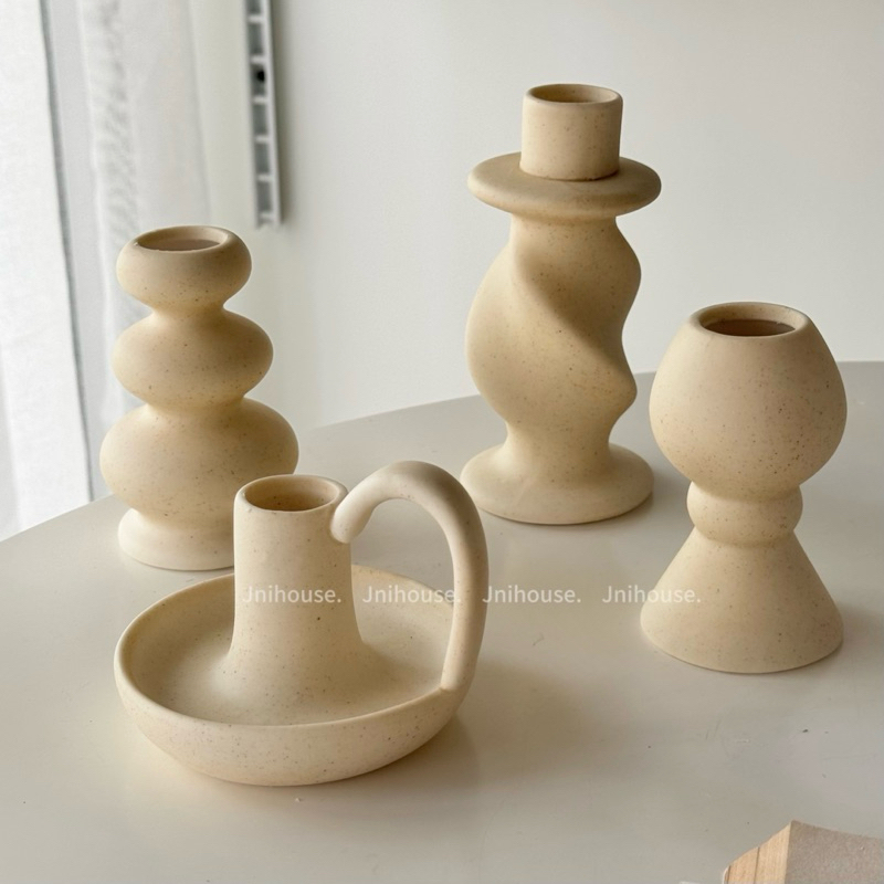 [พร้อมส่ง] Jnihouse : เชิงเทียนเซรามิก เชิงเทียนมินิมอล (Candle Holder)