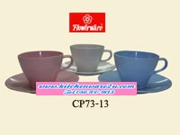 P08865 ชุดกาแฟพร้อมถาดรอง 5 นิ้ว สีพื้น เมลามีนแท้ Flowerwareเครือซูปเปอร์แวร์ No.CP73-13 (ราคาส่งต่อ 12 ชุด:เฉลี่ย 60 บต่อชุด)