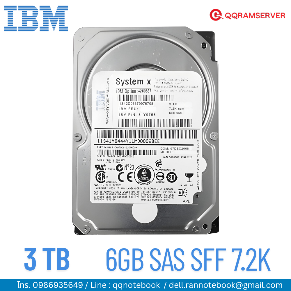HDD Server IBM x3200 M2 3TB 6Gbps 7.2k Harddisk Server