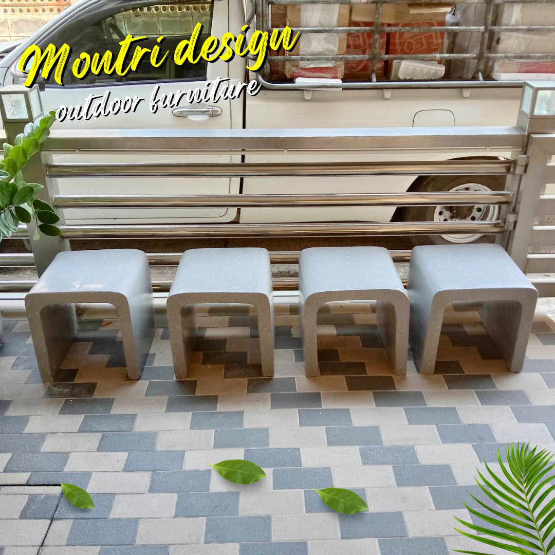 เก้าอี้สนามปูนลอฟท์ ม้านั่งสนามแต่งสวน set 4 ชุด มนตรีศิลป์