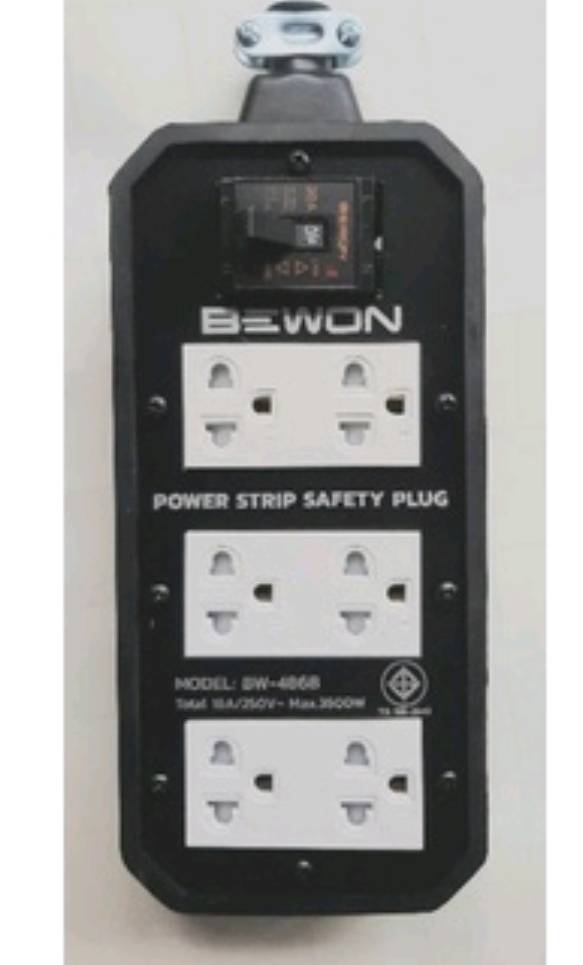 ปลั๊กพ่วง 5000w บล็อกยาง 4"×8" ปลั๊กกราวด์รุ่นใหม่ 6 เต้ารับ พร้อม Breaker 30A พร้อมสาย vct 2×2.5 ยาว 5-10-15-25m