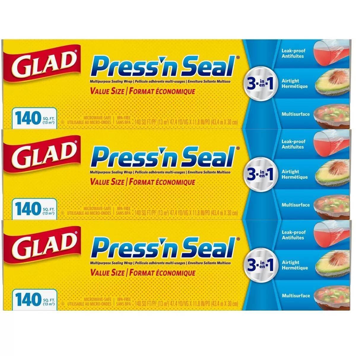 แผ่น wrap อเนกประสงค์ GLAD Press'n Seal Magic wrap Size jumbo 140 ft
