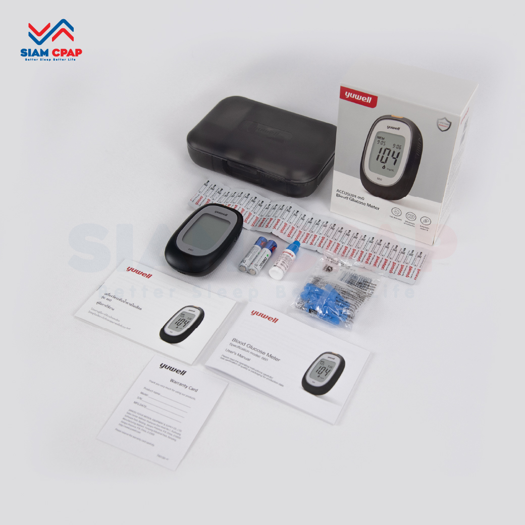 เครื่องตรวจวัดระดับน้ำตาลในเลือด YUWELL Blood Glucose Monitoring System รุ่น 660 ประศูนย์ไทยตลอดอายุการใช้งาน