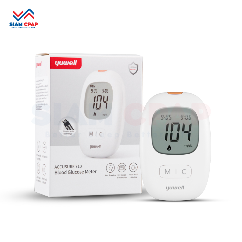เครื่องตรวจวัดระดับน้ำตาลในเลือด YUWELL Blood Glucose Monitoring System รุ่น 710 ประศูนย์ไทยตลอดอายุการใช้งาน