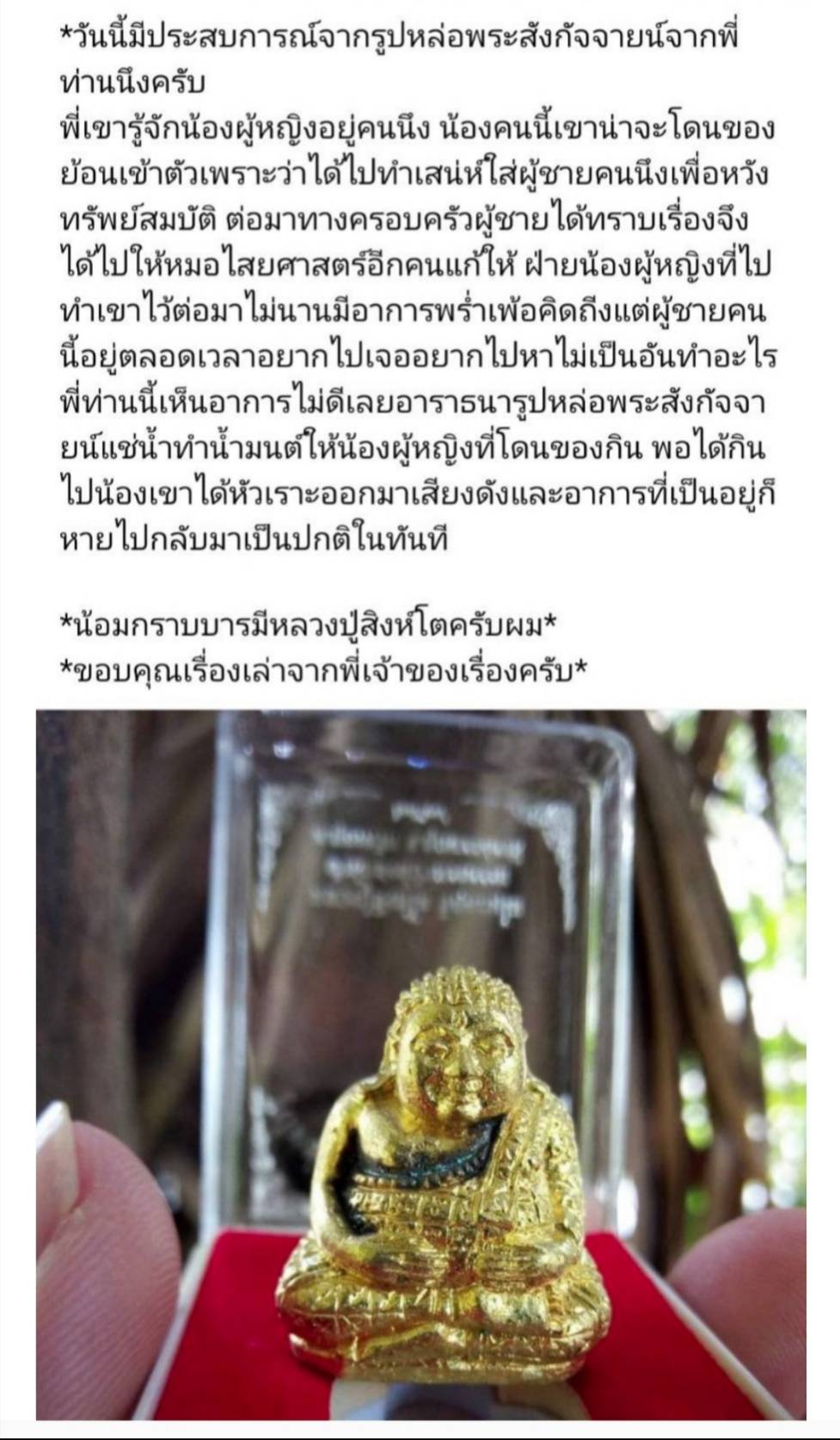 พระสังกัจจายน์ รุ่น๑ เนื้อชนวนทอง( เลข5 ) หลวงปูสิงห์โต สำนักสงฆ์ป่าทรงธรรม ปี 2564