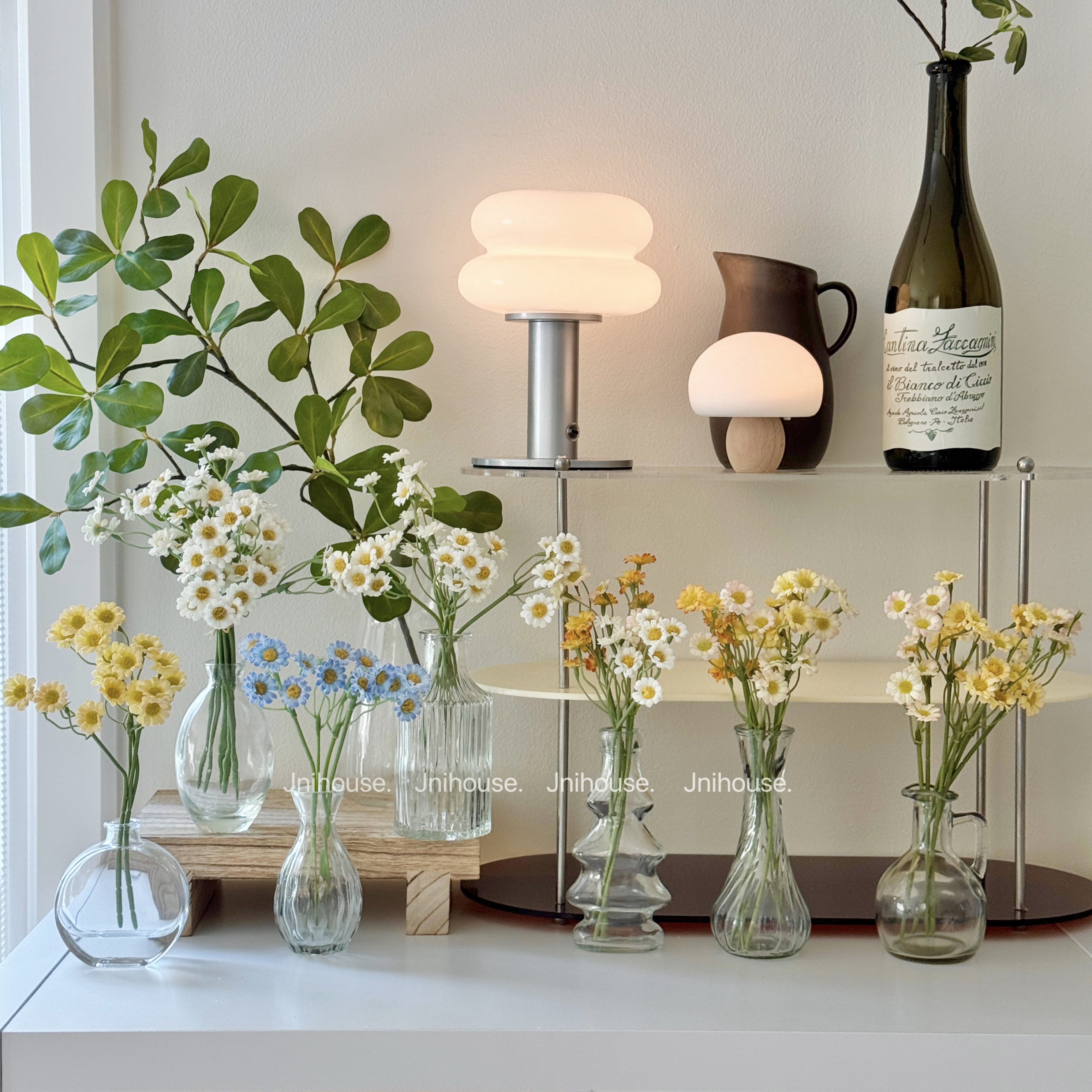 [พร้อมส่ง] Jnihouse : แจกันดอกไม้ แจกันวัสดุแก้ว (ไม่รวมดอกไม้)