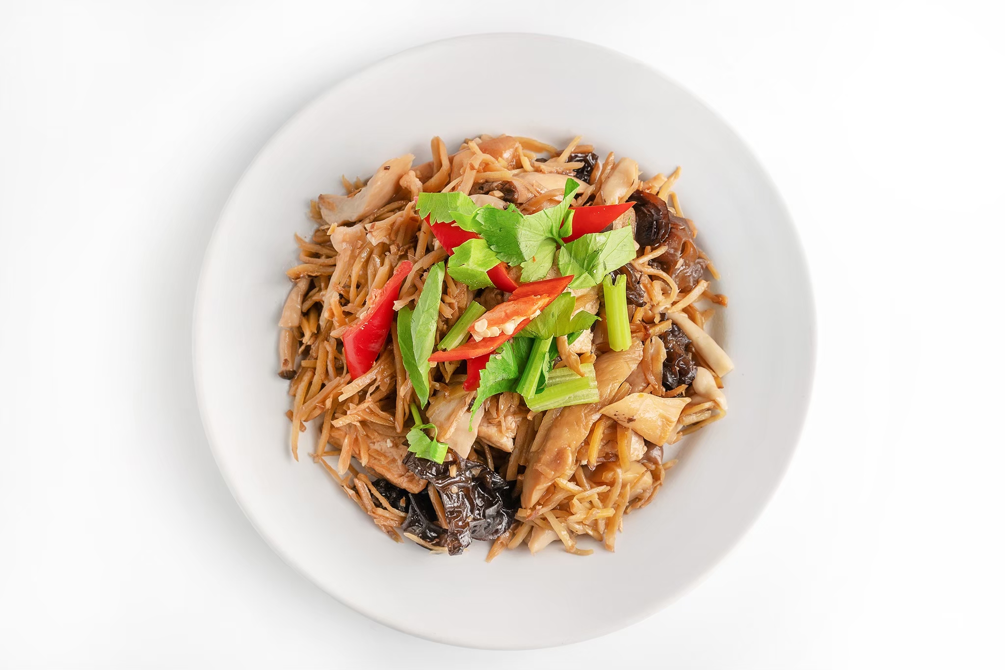 ผัดขิงเห็ดรวม (Stir fried ginger with mixed mushrooms)