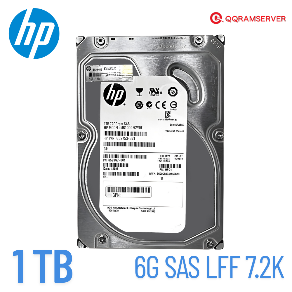HDD Server HP Proliant DL20 G9 1TB SAS SFF 7.2K 6G ฮาร์ดดิสก์ Server