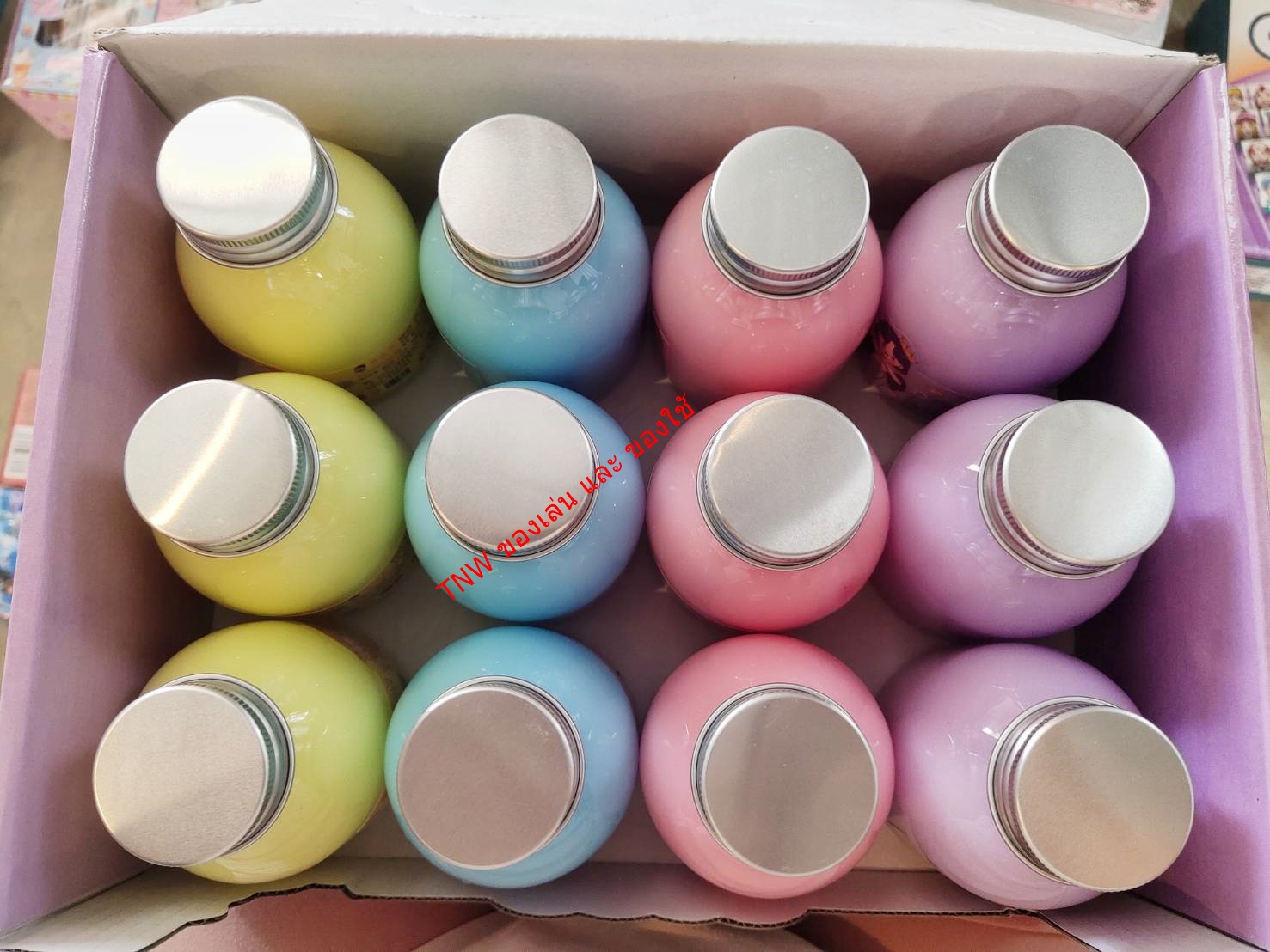 สไลม์ แบบขวดกลม มี 4 สี สไลม์ยืด น้ำลายเอเลี่ยน สีพาสเทล