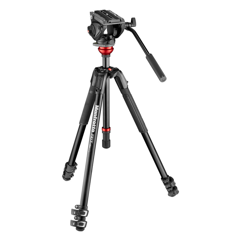 Manfrotto MVH500AH Fluid Video Head with 190X Aluminum Tripod Kit (MVK500190XV)