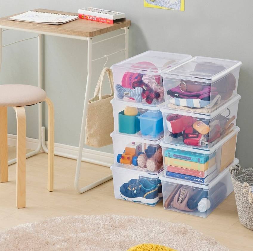 กล่องเก็บของ IRIS OHYAMA storage set 12.8 L storage case เซต 8 ชิ้น ขนาด 27x41x15cm