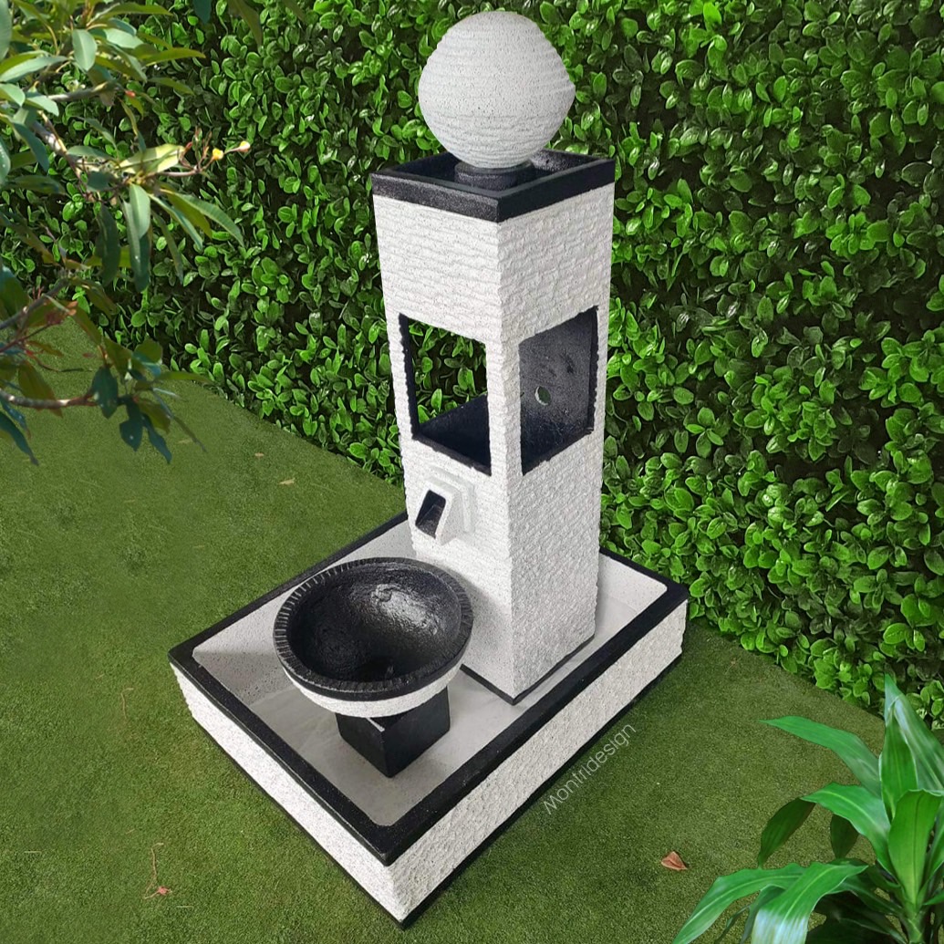 น้ำล้นจัดสวน น้ำล้นตั้งพื้น 3 in 1 มีทั้งน้ำล้น เส้นน้ำสายฝน และลิ้นน้ำตก ครบจบในที่เดียว