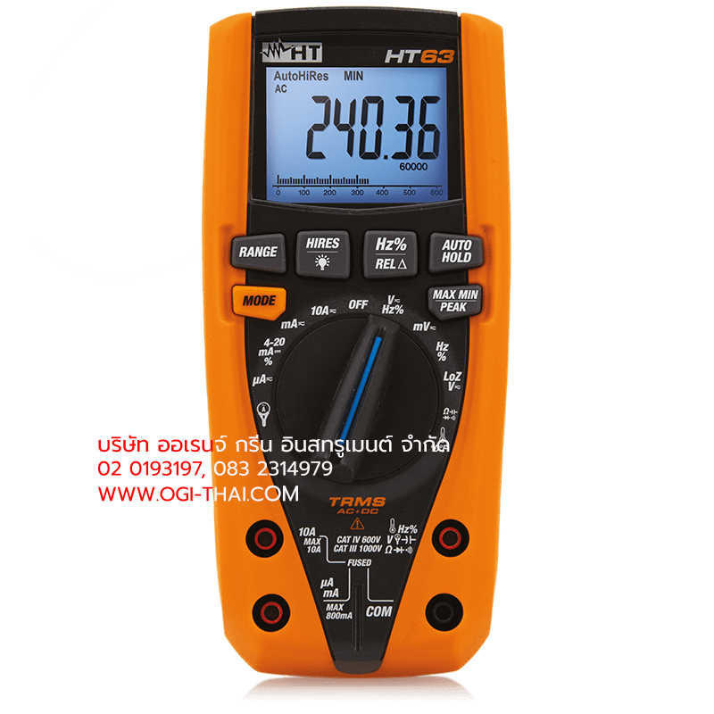 HT63 มัลติมิเตอร์ 1000V AC/DC CAT IV 60000 COUNTS TRMS MULTIMETER HT ITALIA