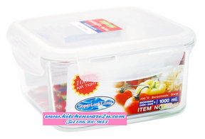 P05397 กล่อง Superlock แบบแก้ว จุ 400 มล. ขนาด 12.6 ซม.(กว้าง) X 12.6 ซม.(ยาว) X 6.3 ซม.(สูง) No.6085 (ราคาส่งต่อ 12 ใบ:เฉลี่ย 70 บต่อใบ)