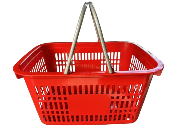 P00306 ตะกร้าช๊อปปิ้ง มาตรฐาน หูหิ้ว (33*44*25.5 cm) คัดสีแดง คัดสีน้ำเงิน No.274 No.274 เกรดเอ (ราคาขายส่งต่อ 1 โหล: 12 ใบ: เฉลี่ย 105 บต่อใบ)
