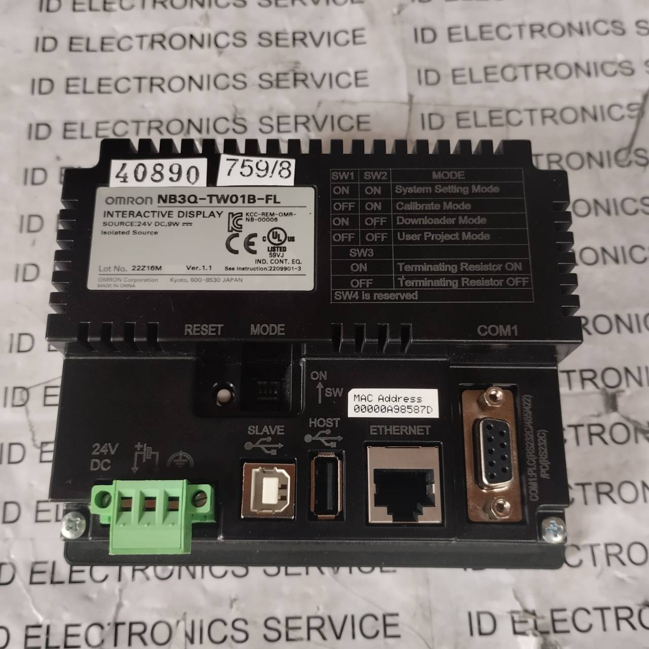 LCD TOUCH SCREEN " OMRON " MODEL : NB3Q-TW01B-FL