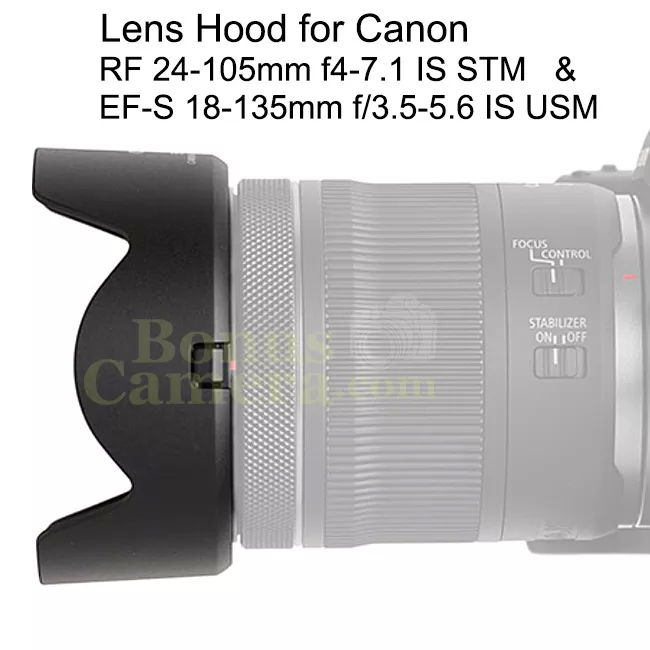 EW-73D ฮู้ด Canon EF-S 18-135mm f/3.5-5.6 IS USM NANO,RF 24-105mm F4-7.1 IS STM Lens Hood