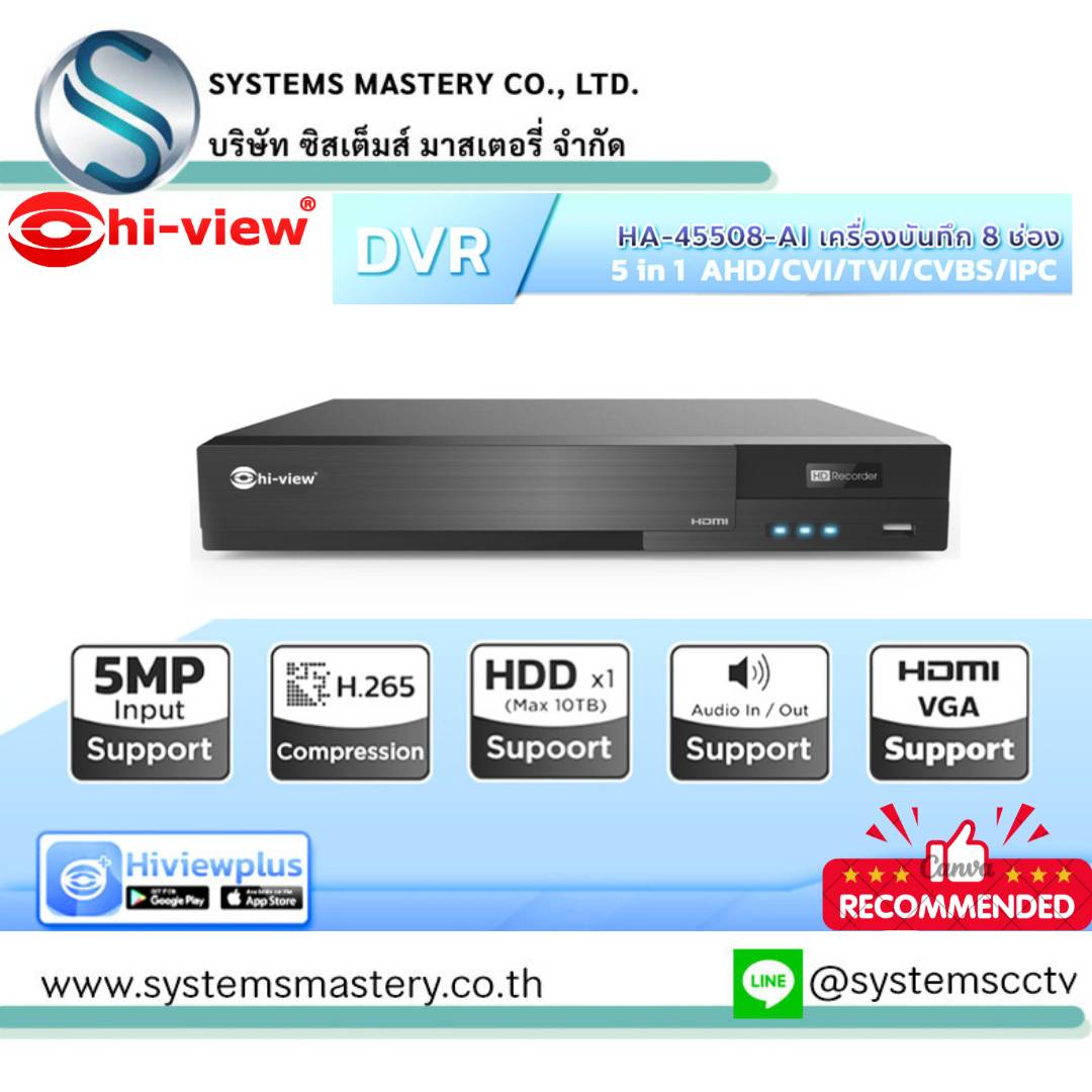 HA-45508-AI เครื่องบันทึก 8ช่อง
