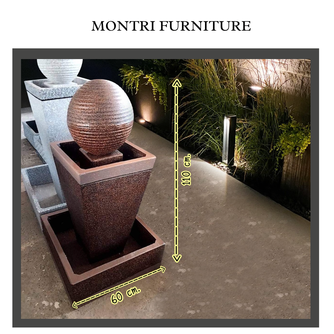 น้ำล้นตั้งเสริมฮวงจุ้ย เสริมมงคลปรับฮวงจุ้ย น้ำล้นจัดสวน น้ำพุแต่งสวน รุ่น 60*110 cm. 998 ฟรีปั้มน้ำพร้อมใช้งาน