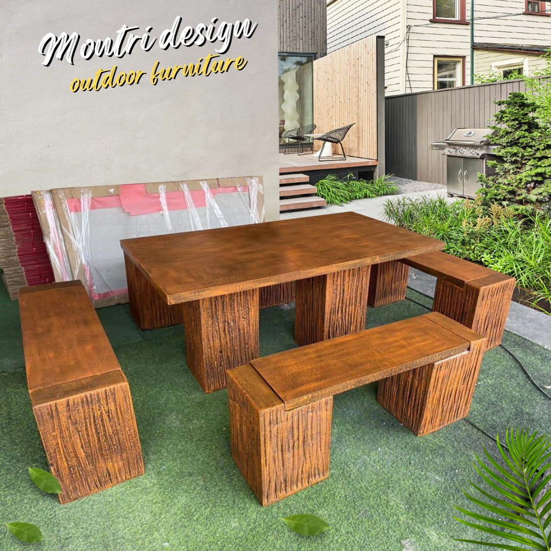 โต๊ะสนาม ชุดโต๊ะสนามโมเดิร์น โต๊ะสนามสไตล์โมเดิร์น รุ่น Amazon 01 ชุด 8 ที่นั่ง เก้าอี้ทั้ง 4 ด้าน (พาดยาว)