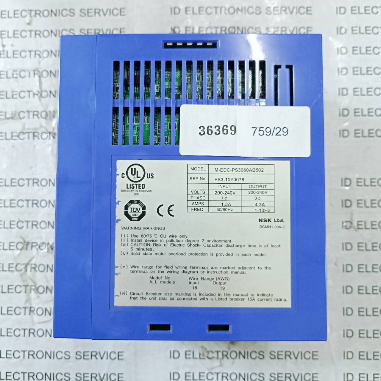 SERVO DRIVE " NSK " MODEL : M-EDC-PS3060AB502