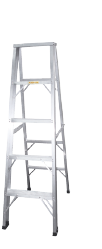 บันไดอลูมิเนียม ทรงA ขึ้นลงทางเดียว 4 ขั้น ยี่ห้อ NEWCON