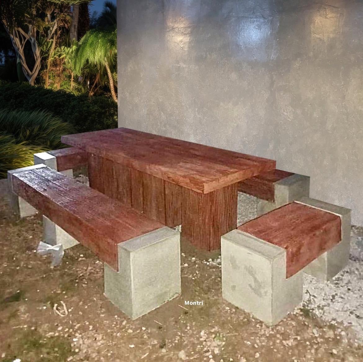 ชุดโต๊ะสนามกลางแจ้ง ขนาดใหญ่พิเศษจุใจ ยาว 2.5 เมตร รองรับได้มากถึง 16-18 คน