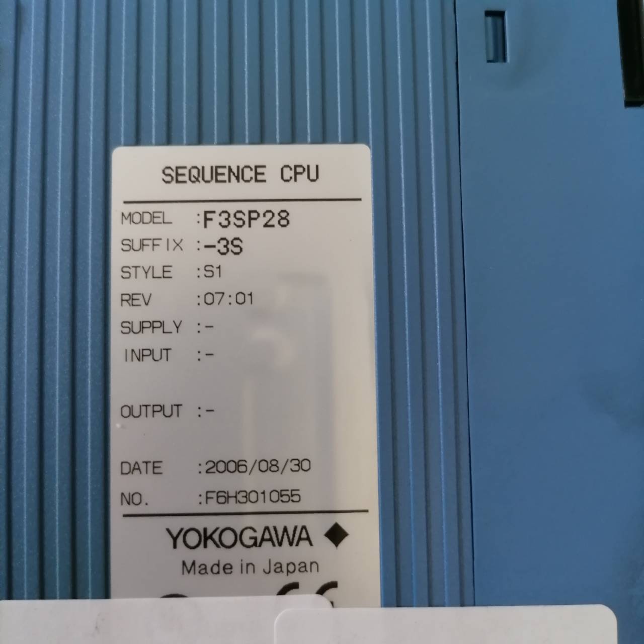 PLC " YOKOGAWA " MODEL : F3SP28