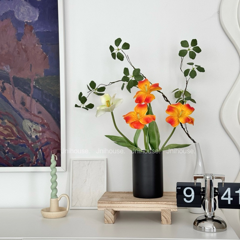 [พร้อมส่ง] Jnihouse : แจกันเซรามิก แจกันดอกไม้ทรงกระบอกปากกว้าง (Vase)