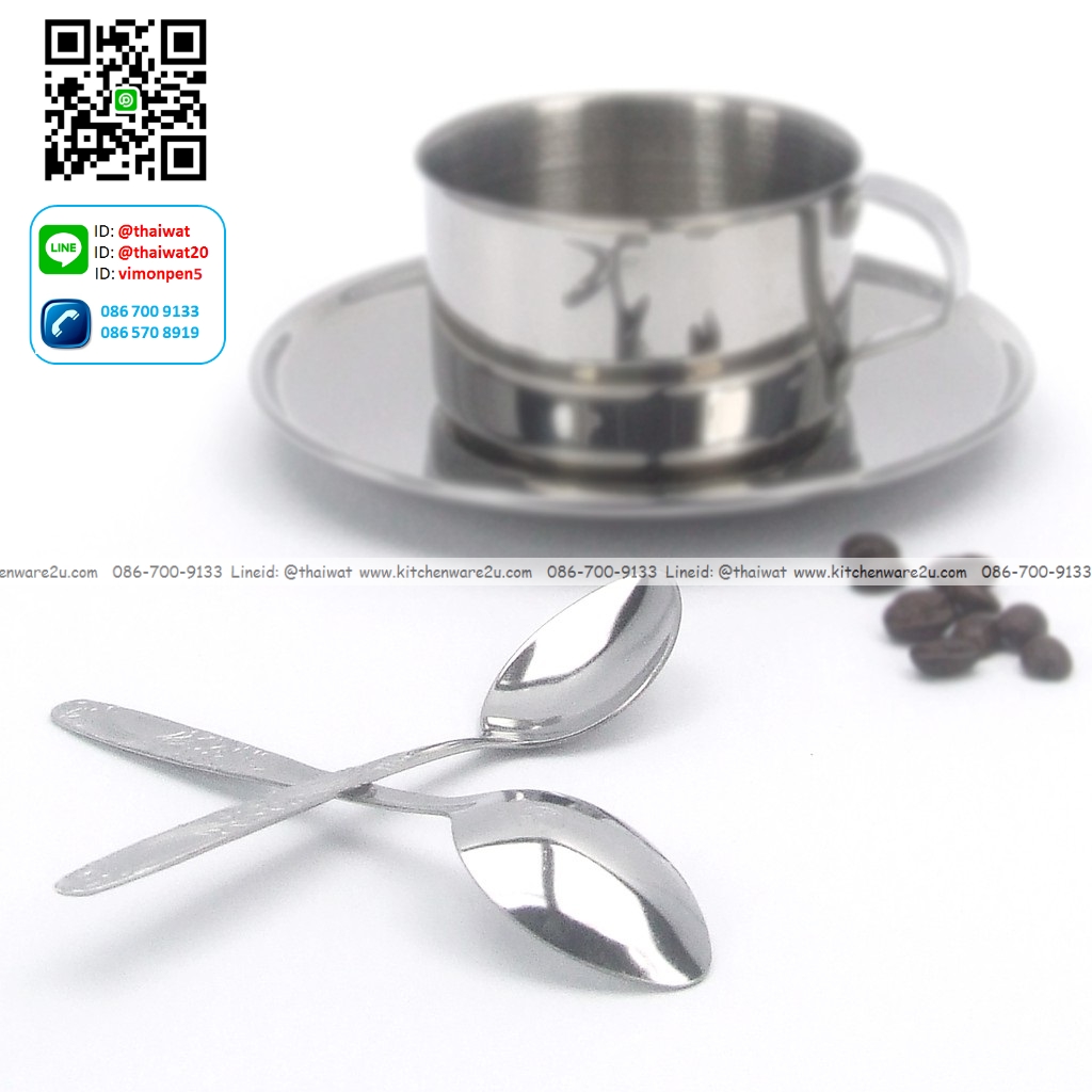 P12636 ช้อนกาแฟสแตนเลส หนา 1 มิล ลายไอด้า จากัวร์แท้ No.200261 ราคาขายส่งต่อ 120 โหล: 1440 อัน: เฉลี่ย 45 บต่อโหล