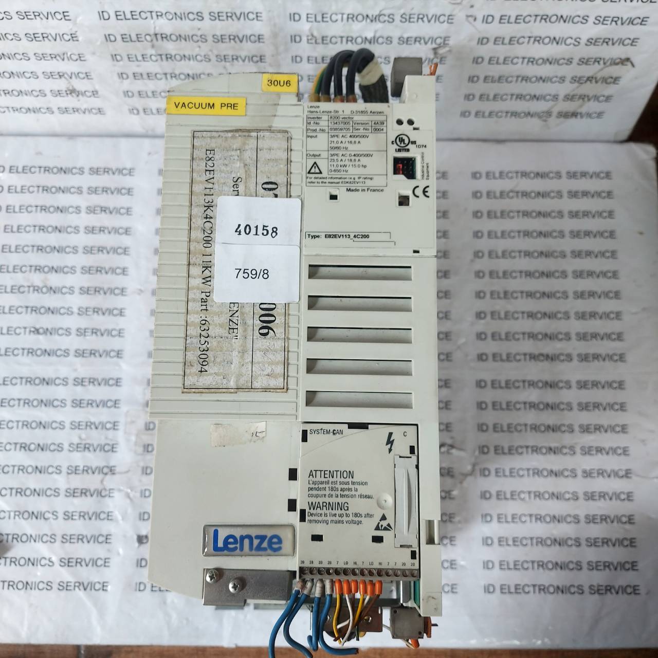 SERVO DRIVE " LENZE " MODEL : E82EV113_4C200