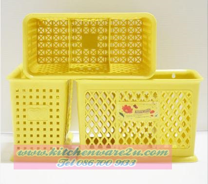 P07500 ตะกร้าใส่ช้อน 3 ช่อง (9.8*19.5*12.7 cm) No.7020C (ราคาส่งต่อ 12 โหล: 144 ใบ: 110บ ต่อโหล)