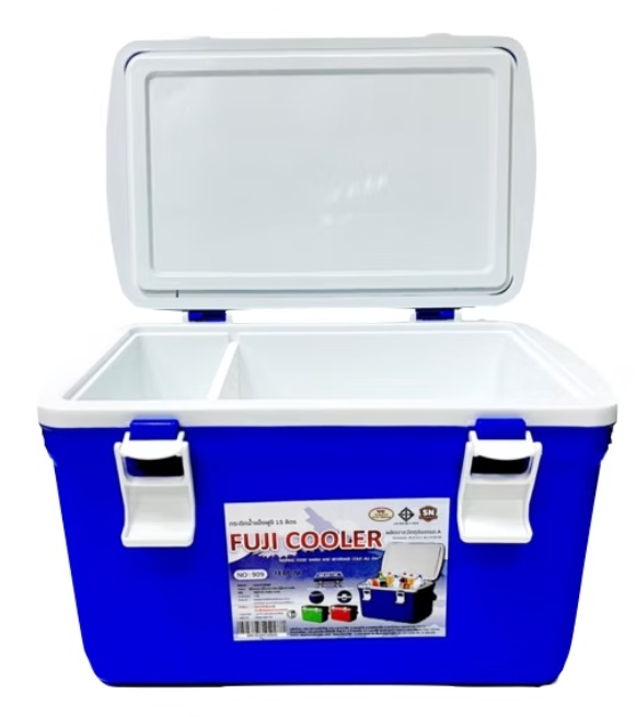 P00004 กระติกเหลี่ยม 15 ลิตร ฝาล๊อคได้ สีสวย เกรดเอ ราคาขายส่ง 1 โหล: 12 ใบ : เฉลี่ย 375 บต่อใบ