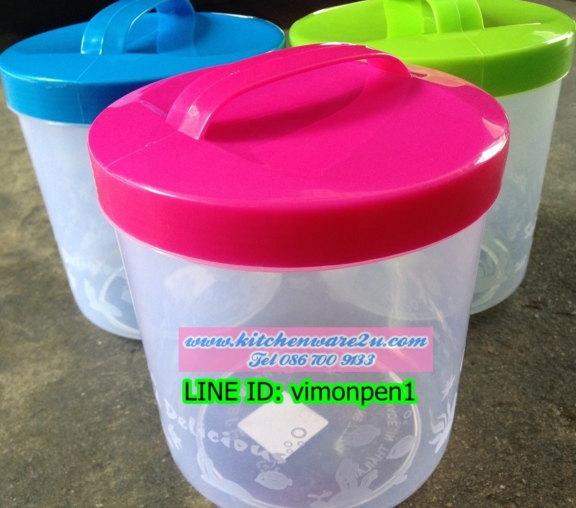 P06933 ขวดโหลมือหมุนใหญ่ (16*16*17 cm) No.777 (ราคาส่งต่อ 12 โหล: 144 ใบ:เฉลี่ย 200 บาทต่อโหล)