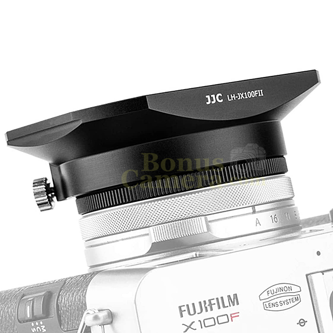LH-JX100F II(B) ฮู้ดเหลี่ยมสีดำ+Adapter+ฝาปิด Fuji X70,X100F,X100T,X100V LH-X100,AR-X100 Lens Hood