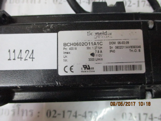 SERVO MOTOR " SCHNEIDER " MODEL : BCH0602O11A1C
