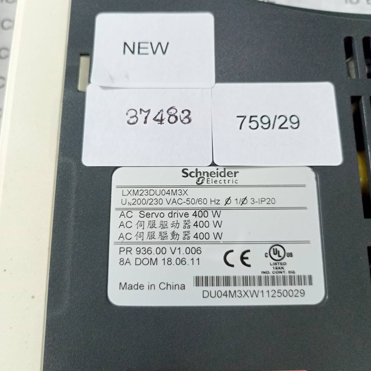 SERVO DRIVE " SCHNEIDER " MODEL : LXM23DU04M3X
